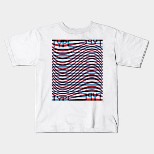 Type Wave (Cyan Red Black) Kids T-Shirt